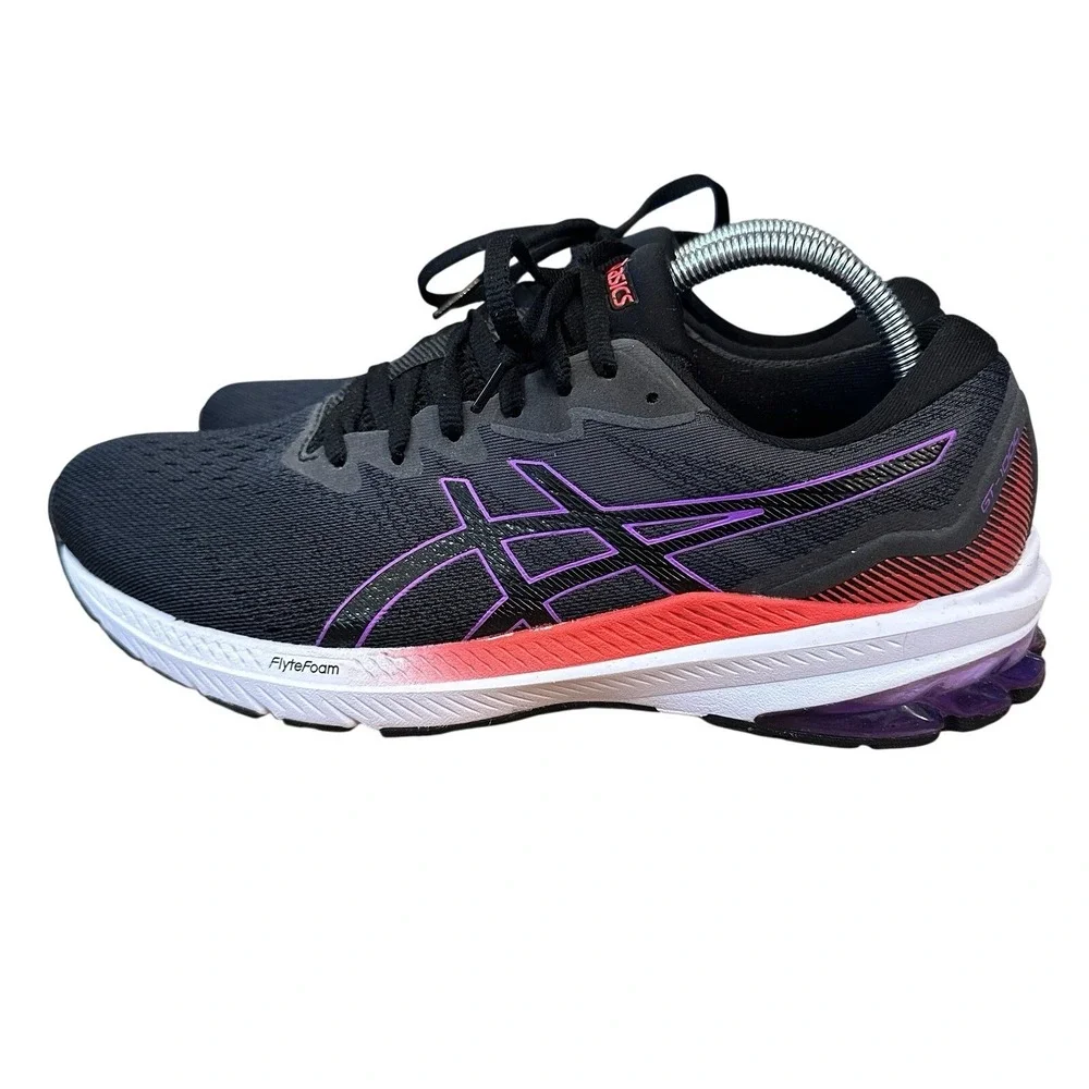 Asics GT-1000 Running Shoes Womens 11 FlyteFoam GEL Lite Truss Black Purple Red